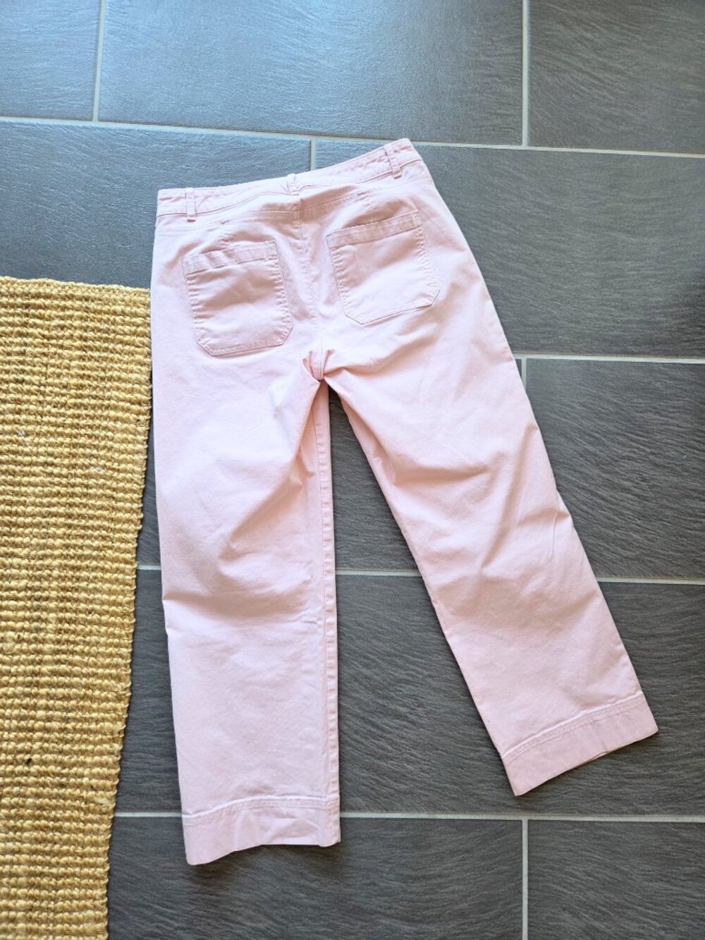 Old Navy Pink Elephant Ankle Crop Wide Leg Chino Pants Women's 6 - Picture 13 of 16